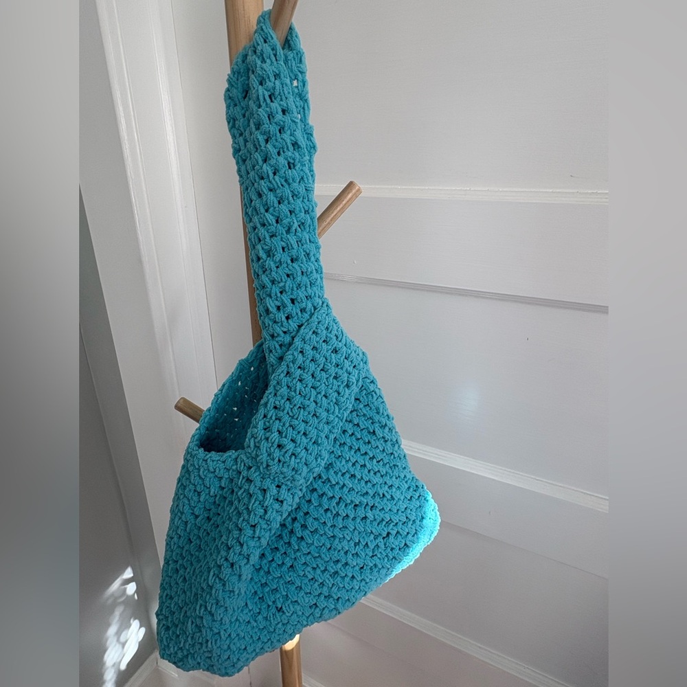 Teal Japanese Knot Bag